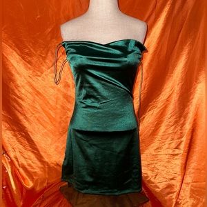 Green silk dress